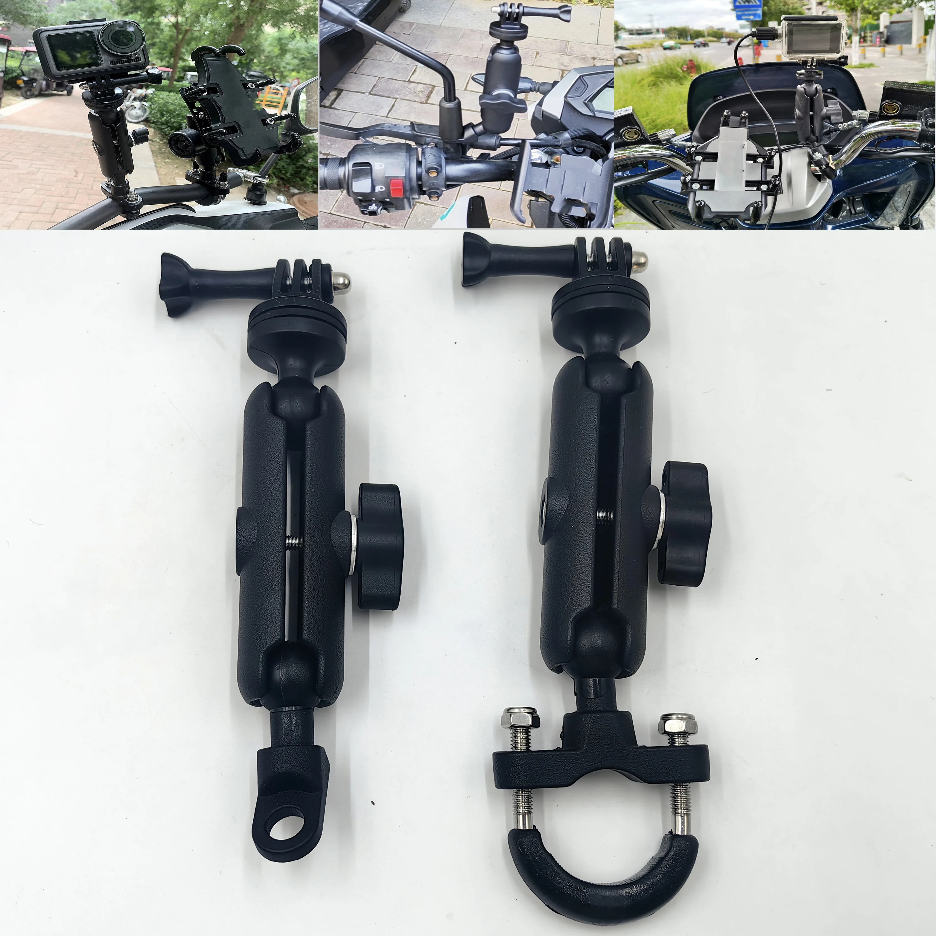 Motorcycle Bicycle Holder For GoPro 12 11 10 9 8 Handlebar Mirror Mount Bracket For Insta360 X3 X4 DJI Action Camera Accessories