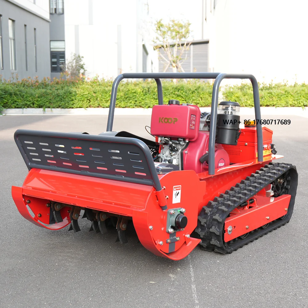 Flail Mower Small Robot Grass Cutter Cutting Remote Control Crawler Lawn Mower for Sale