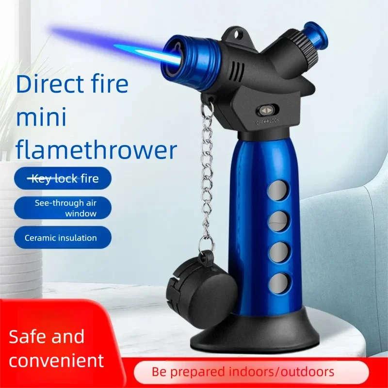 New Outdoor Camping Portable Small Welding Gun Spray-type Butane Inflatable Lighter Visible Gas Chamber Home Kitchen Igniter