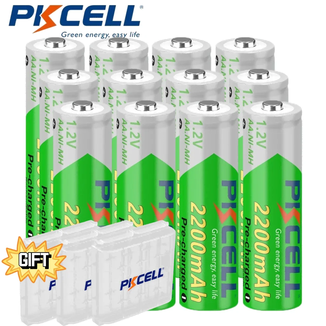 12 szt. PKcell AA 1.2V Ni-Mh 2200Mah akumulatory litowo-akumulatorowe LSD latarka latarka zabawka cyfrowe ogniwa Batteria