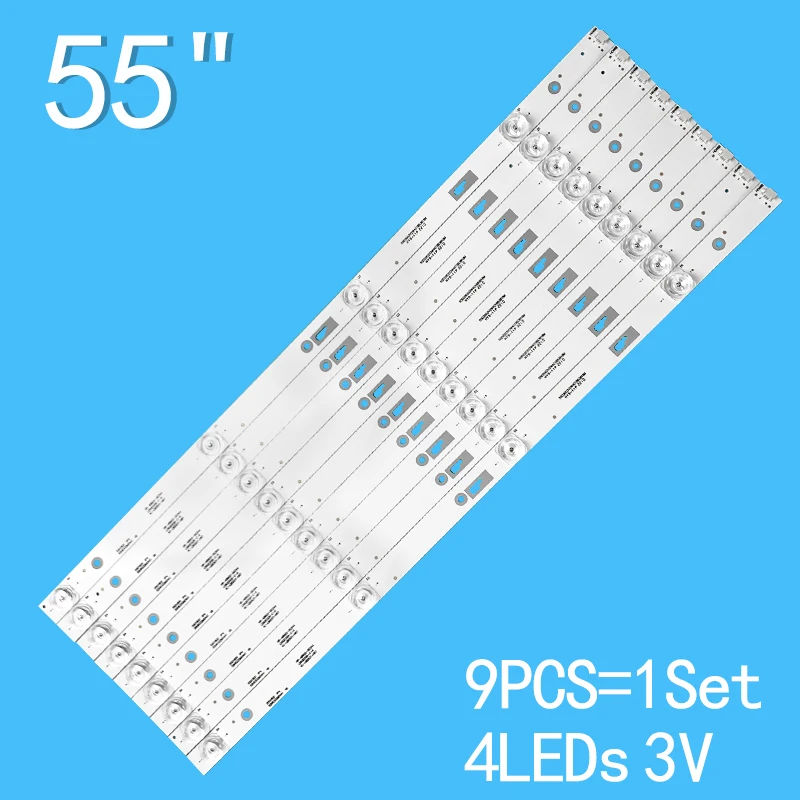 535 мм, 9 шт./комплект, светодиодная лента для подсветки TCL 55 дюймов, Thomson T55FSM5040 55D1800 55HR332M04A1 V8 4C-LB550T-HR7 le4ra2r0 3732706293