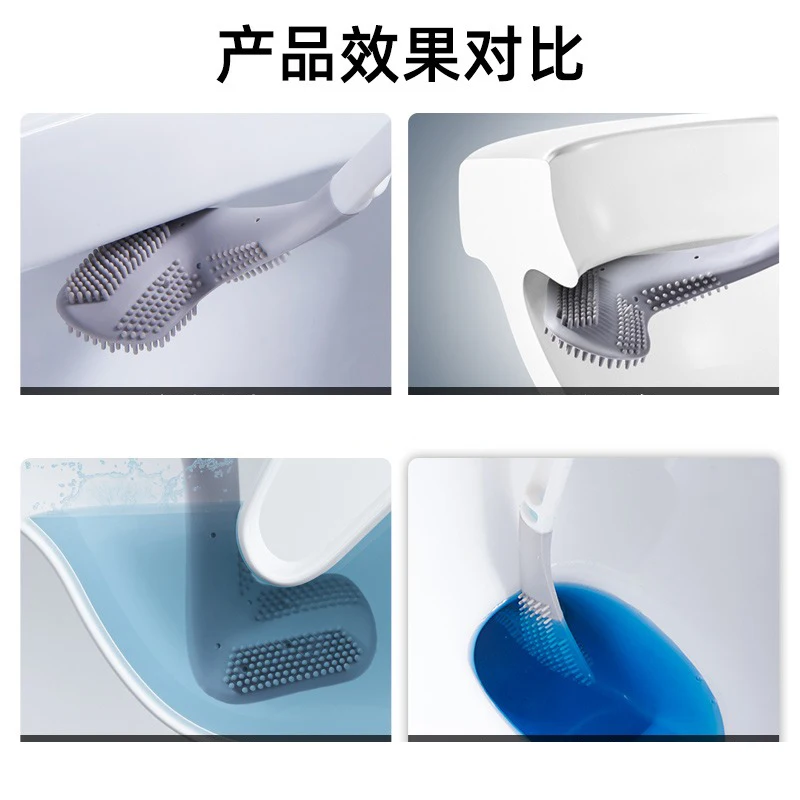 GIANXI Golf Silicone Toilet Cleaning Brush Non-slip Flexible Long Handle Toilet Brush Bathroom Exclusive Use Accessories