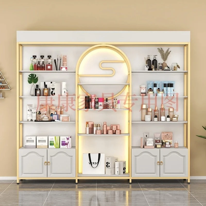 Modern Luxury Cosmetics Display Cabinet Nordic Creative Beauty Salon Skin Care Products Cabinet Shelf Office Furniture FYMC