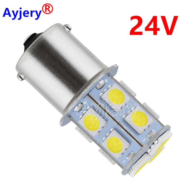 

4PCS 24V DC Turn Signal LED Light S25 5050 13 SMD P21W 1156 BA15S 1157 BAY15D LED Bulbs Auto Car Brake Light White Parking Lamps