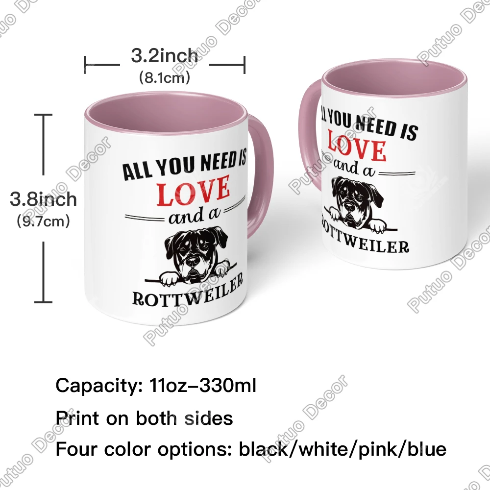 Putuo Decor 1pc Funny Sarcastic Quote Coffee Mug,Rottweiler,Cup for Home Farmhouse Office cafe,Funny Gifts for Friend Family