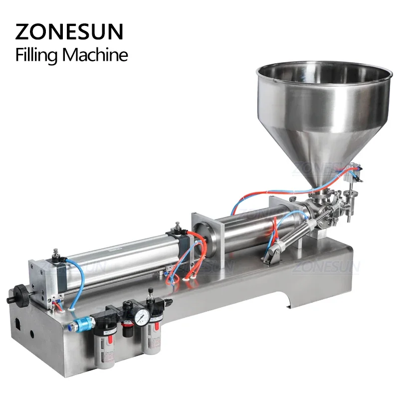 ZONESUN Fully Pneumatic Paste Disinfectant Sprays Shampoo Shower Gel Oil Detergent Bottle Dispenser Filling Machine