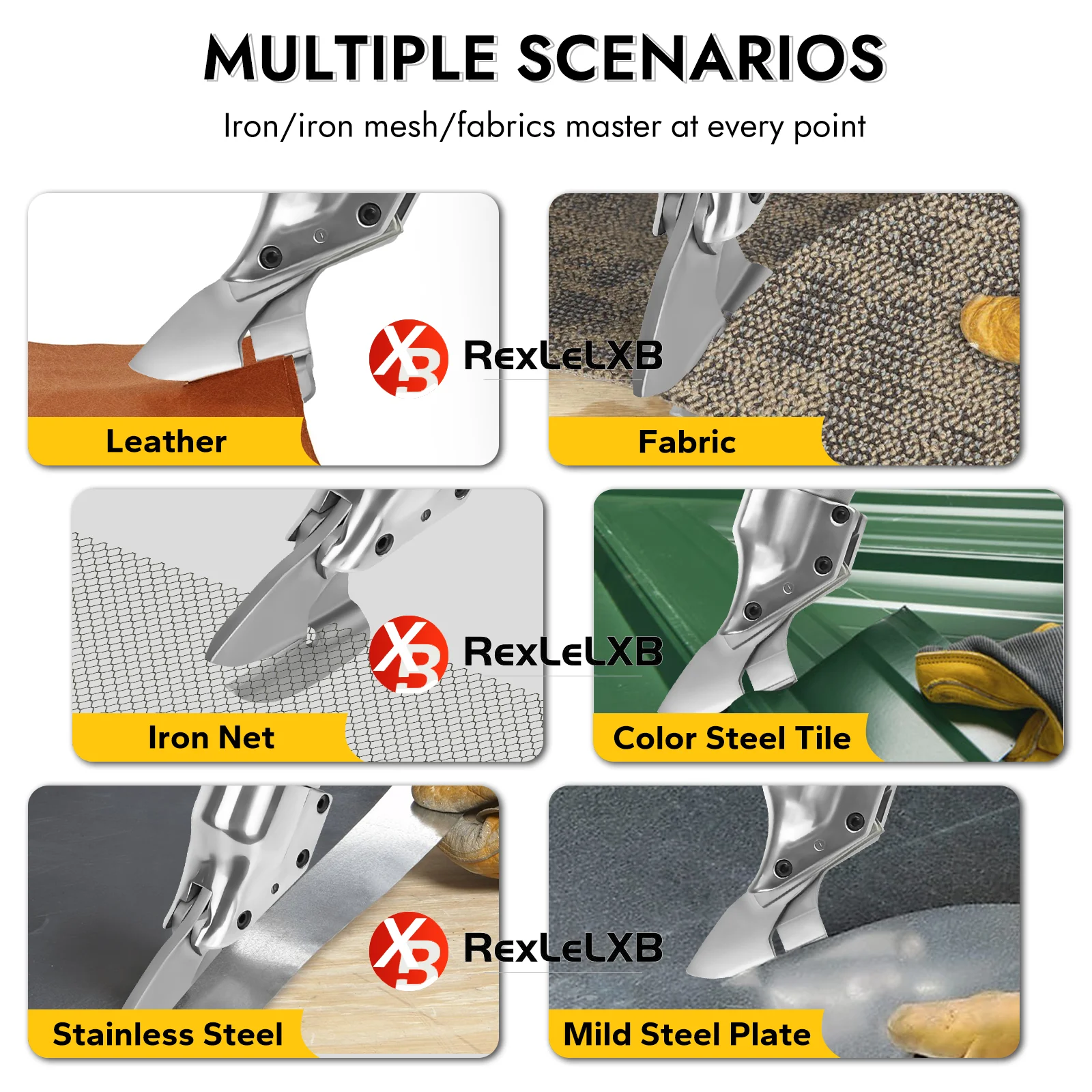 Cisaille métallique sans fil, fer électrique sans balais 400W, 2 vitesses variables avec lumière LED pour batterie Dewalt 20V (sans batterie)