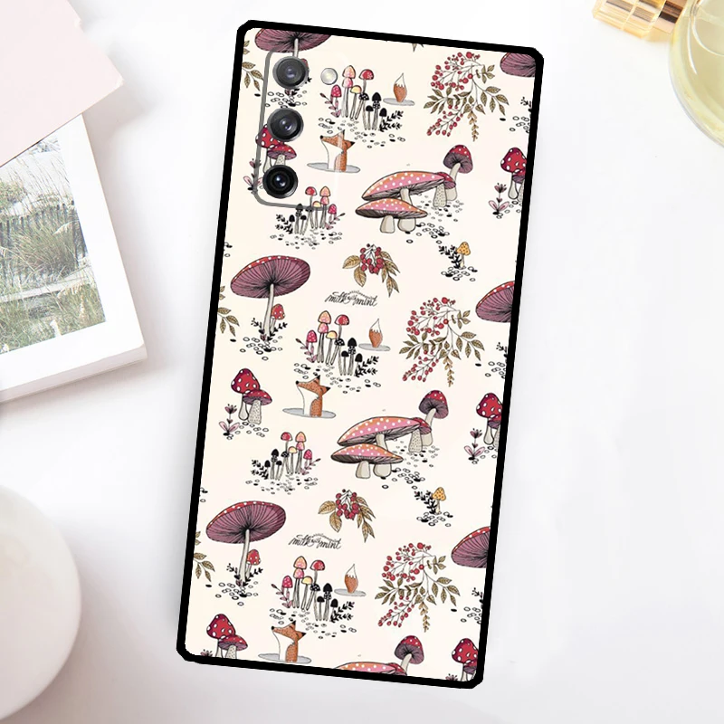 Mushroom Aesthetic Phone Case For Samsung Galaxy S23 S24 Ultra S22 S20 S21 FE Note 20 10 S8 S9 S10 Plus Cover