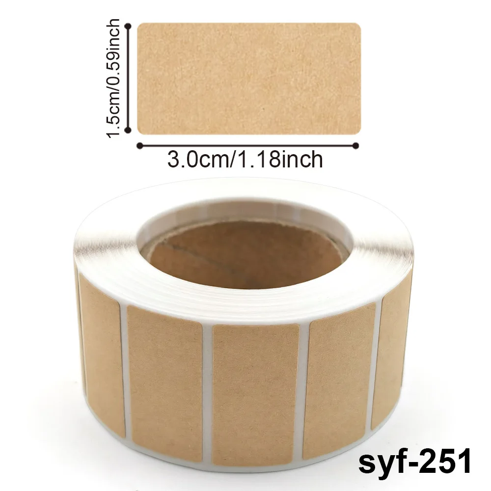 260-800pcs Kraft Paper Stickers Rolls of Self-adhesive Stickers Can be Handwritten Classification Packaging Note