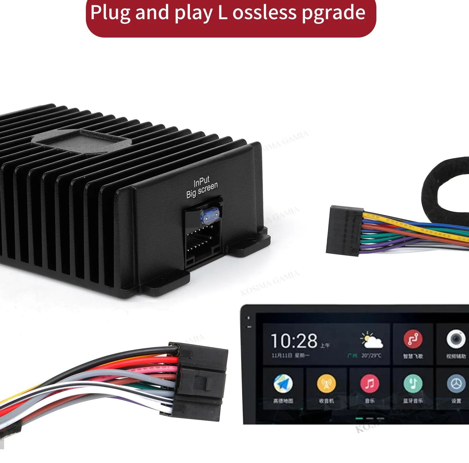 

4-канальный автомобильный усилитель 80Вт x 4, усилитель мощности для модификации аудиосистемы, цифровой процессор звука класса A/B для Android автомагнитол