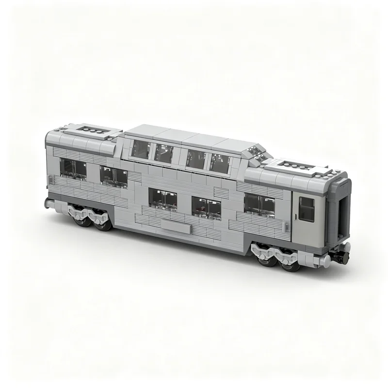 507pcs MOC Santa Fe Double Decker Railway Train Model Building Blocks Home Decor Desk Display Shelf Accent Room Gift For Adults