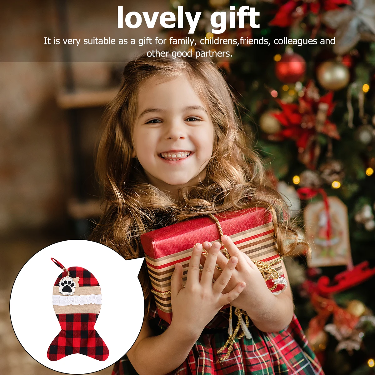 

1Pcs Pet Stockings Gift Pouch Lovely Christmas Gift Bag Holiday Candy Present Storage Decoration Pouch Christmas Bag