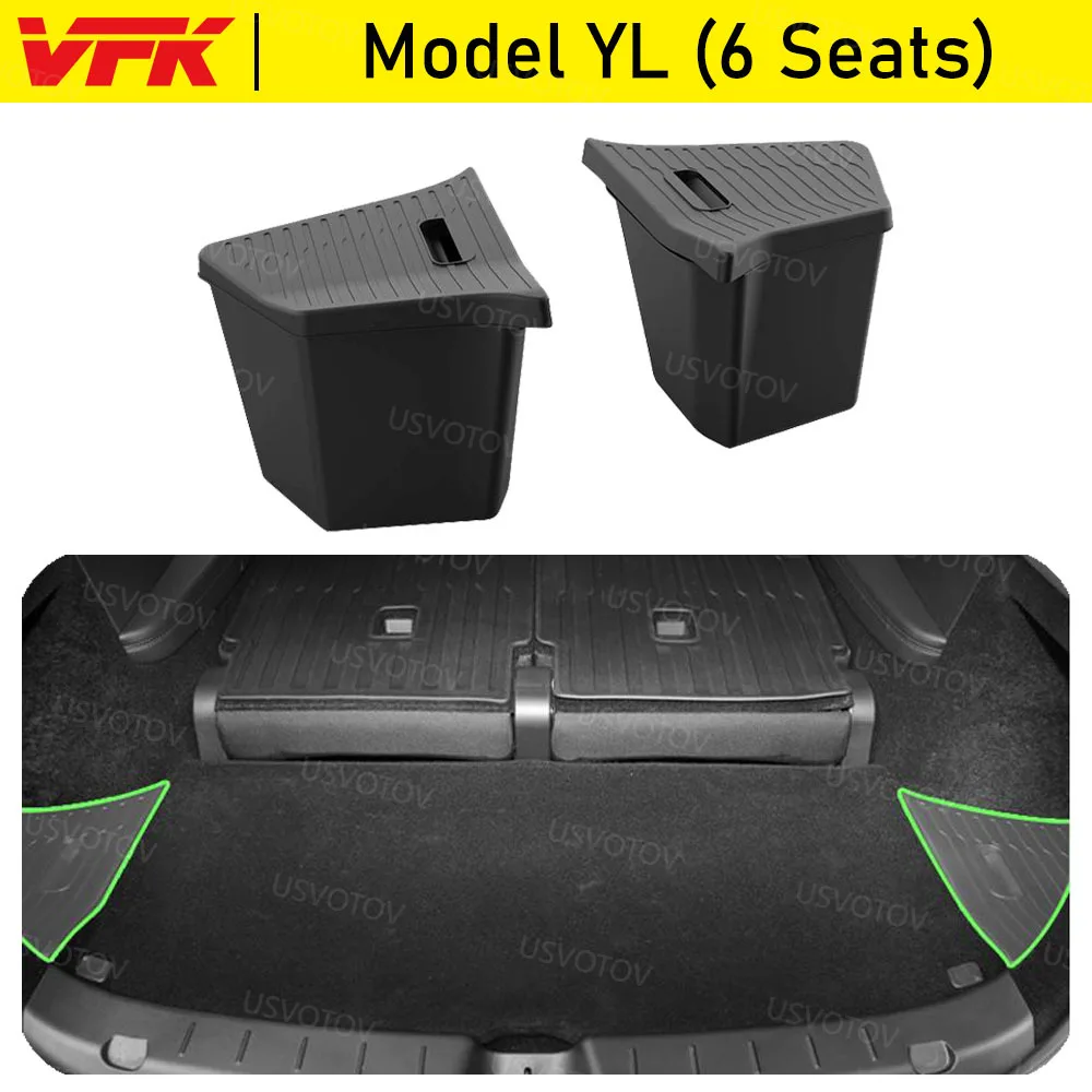 Trunk Organizer for Tesla Model YL 2026 2027 Rear Trunk Storage Bins Side Box Organiser Accessories Model YL Trunk Storage Box