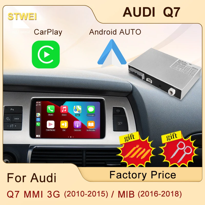 Wireless CarPlay For Audi Q7 Radio MMI 3G HN+R 2010-2015 Q7 MIB 2016-2018 Car Play Android Auto Mirror Link Reverse Camera