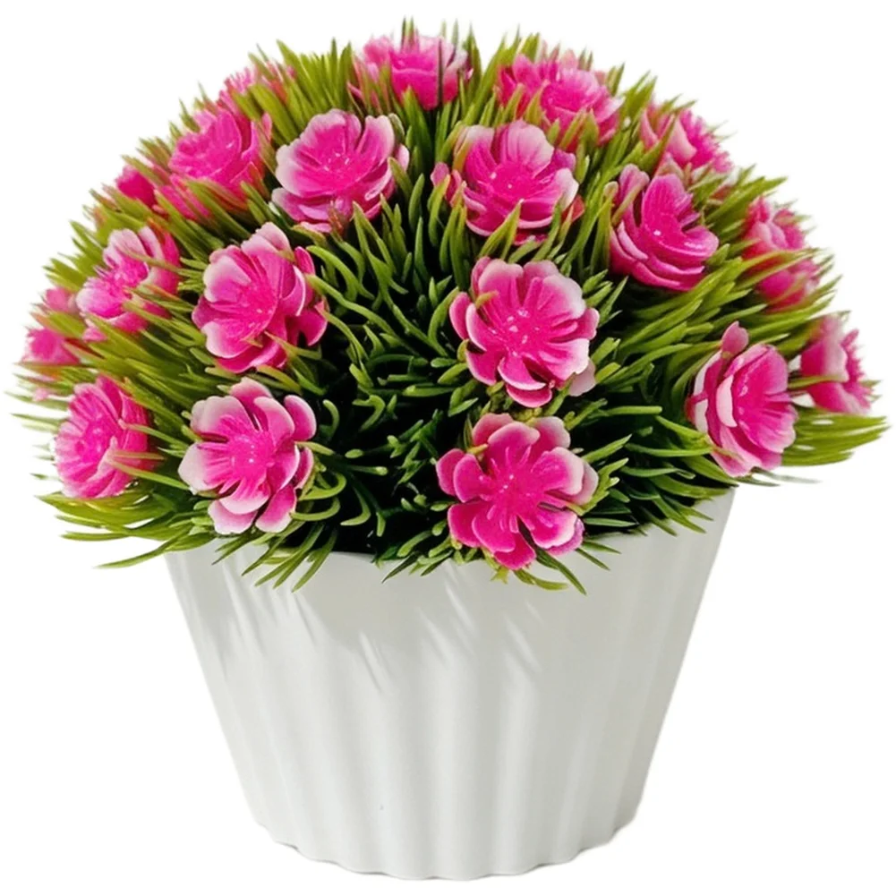 Artificial Green Plants Arrangement: Phalaenopsis for orchid Style in Round Pot for Modern Interior Tabletop Decoration