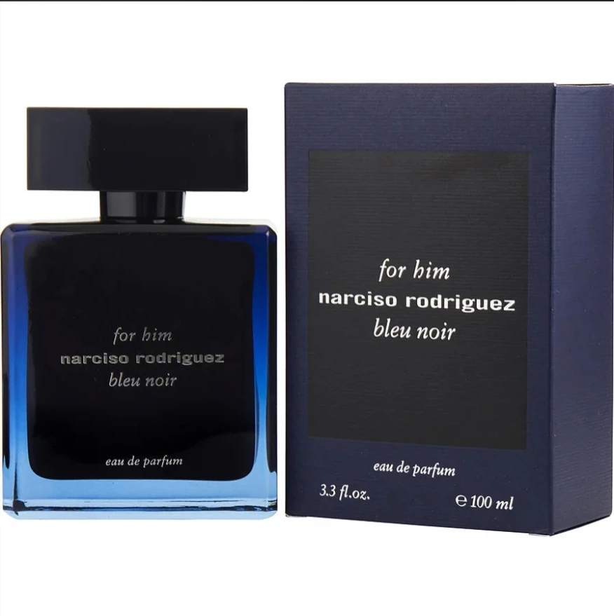 Narciso Rodriguez Bleu Noir hombres Eau De Parfum Spray 100ml Notas florales Woody fragancia duradera original auténtico