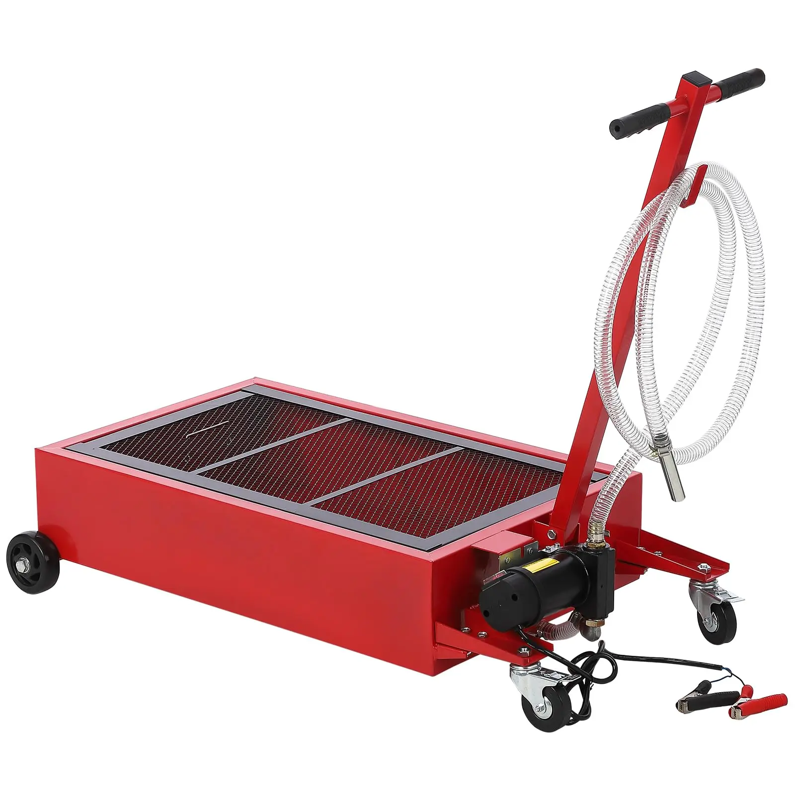 

20-галлонный бак для слива масла с 12-вольтовым электрическим насосом, низкопрофильный поддон для слива масла объемом 76 л, универсальный поддон для замены масла для автомобилей, внедорожников, грузовиков