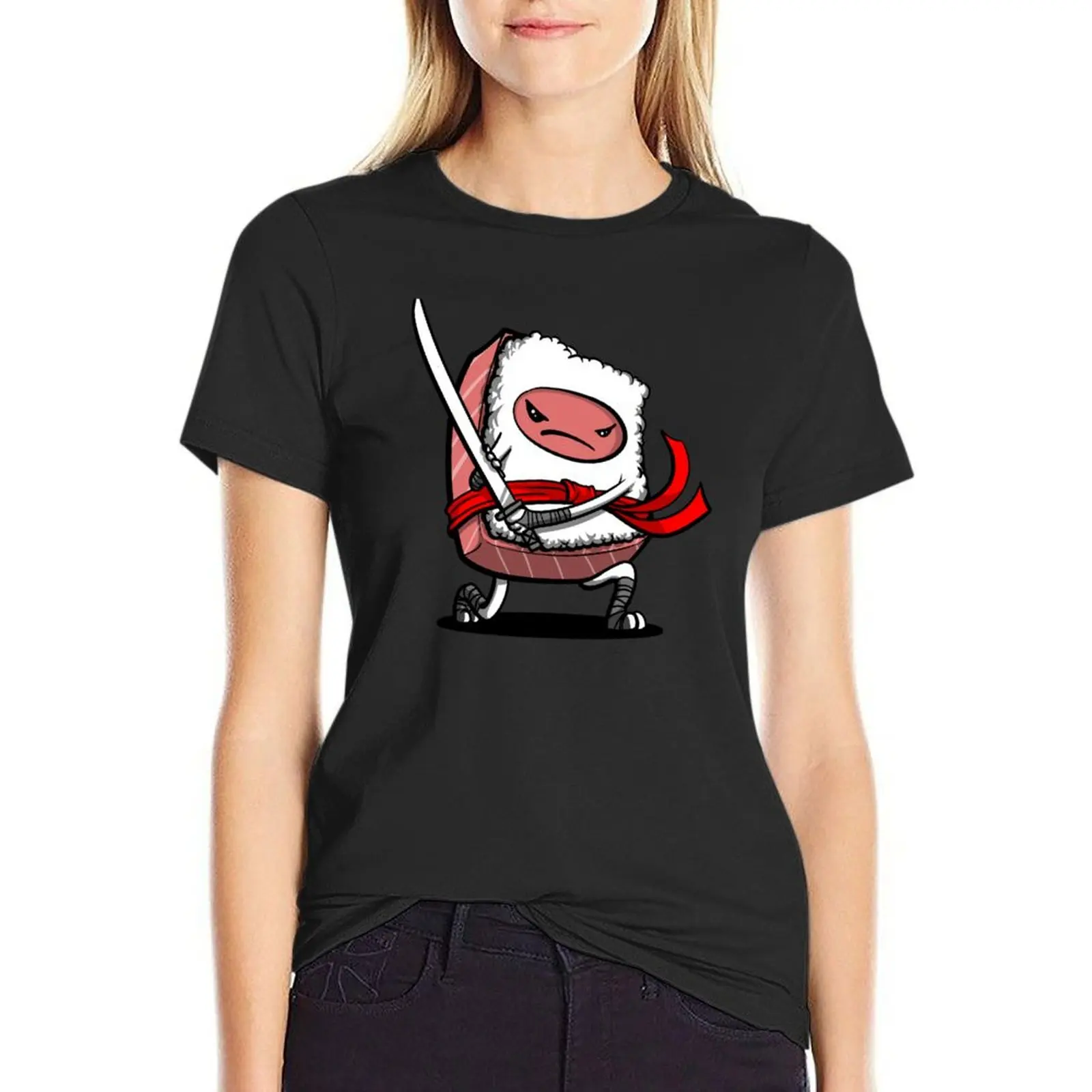 Sushi Samurai Ninja T-Shirt anime clothes sublime customs tees t-shirts for Women loose fit