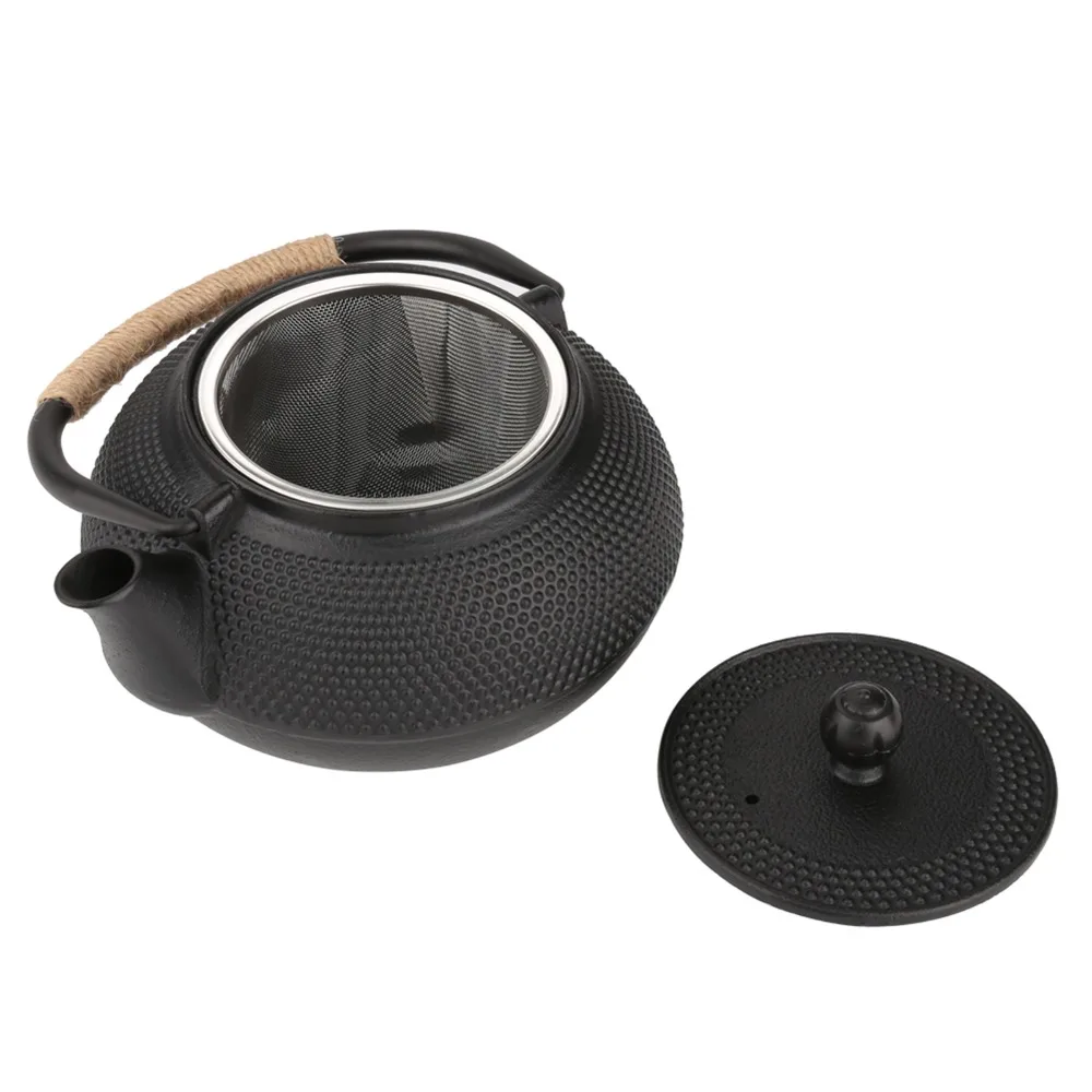 

Durable 800ml Capacity Cast Iron Teapot Removable Infuser Black Japanese Style Teapot Stovetop Safe Cast Iron Kettle Tea Lovers