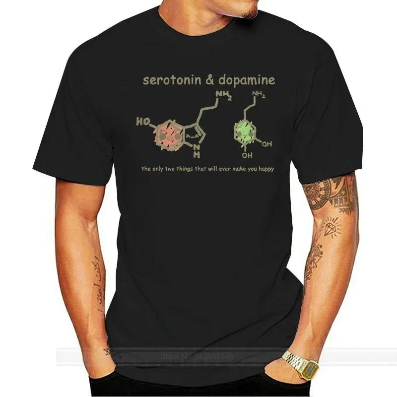 

Printed Men T Shirt Cotton Short Sleeve serotonin dopamine T-Shirt Women tshirt