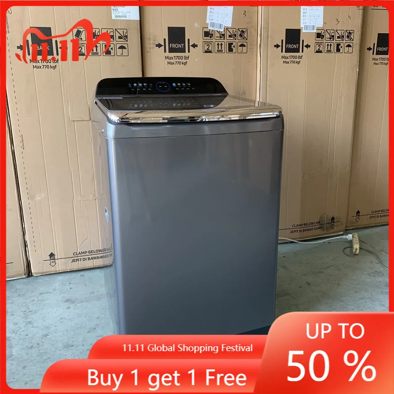 STLFTop Loading Washing Machine Large Capacity 25/38KG Stainless Steel Body and Tub With Digital LED Touch Screen Support Hot Wa