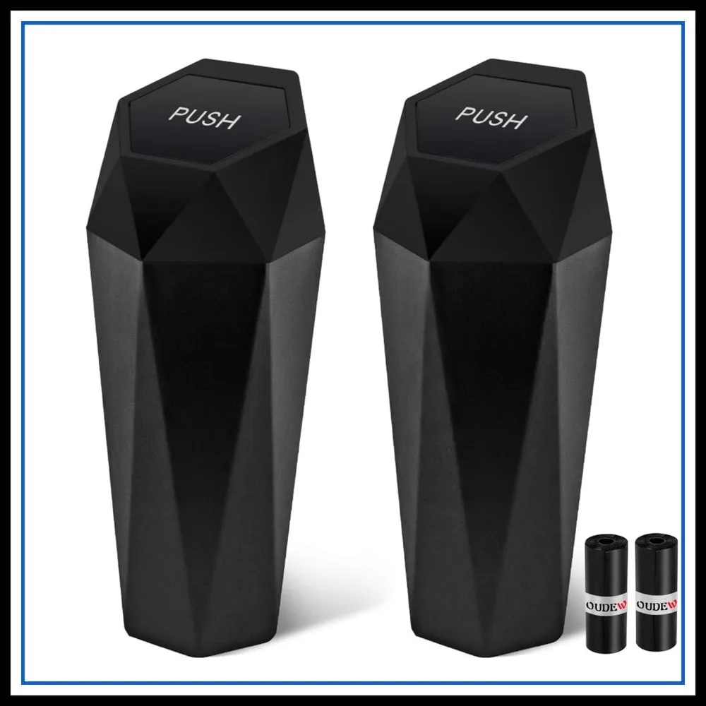 

Car Trash Can with Lid - 2-Pack, Leakproof Garbage Can with 30 Bags, Interior Organizer for Vehicle Home Office