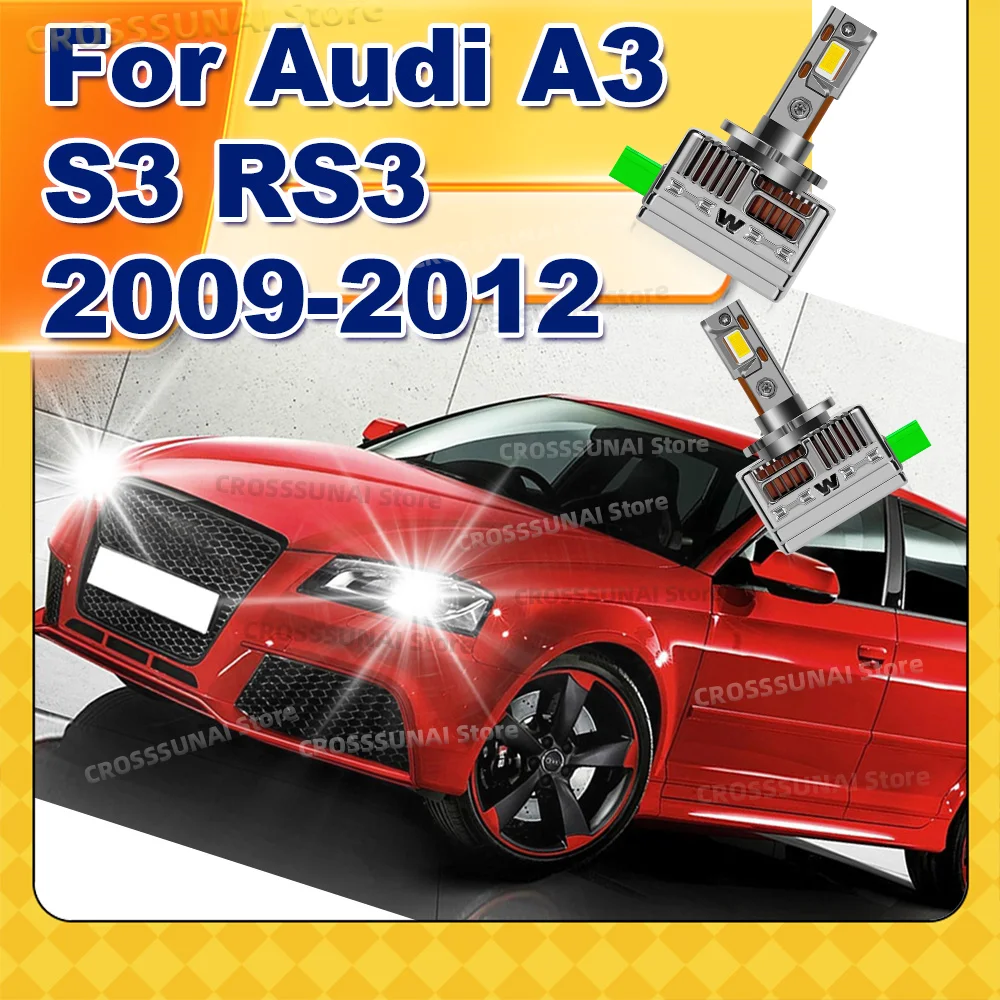 

2Pc LED Car Headlight Bulb 50000LM Super Bright 6000K Xenon Lamp Upgrade For Audi A3 S3 RS3 2009 2010 2011 2012