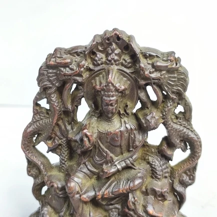 Miscellaneous imitation copper pulp double-sided dragon Guanyin god ornaments all the best home offerings