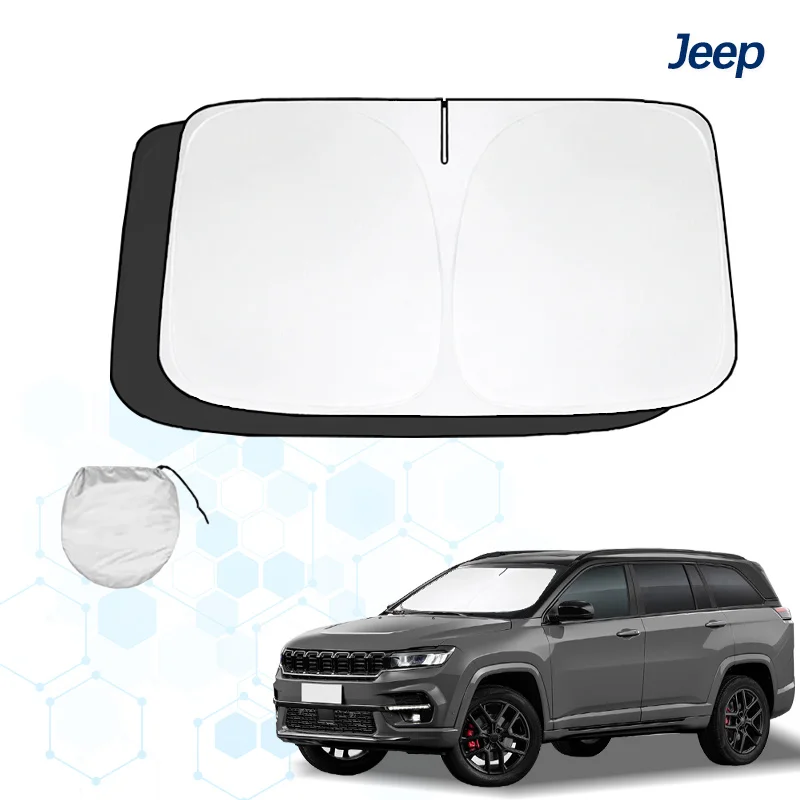 Car Windshield Sun Shade For jeep Commander Sunshade Summer Visor Protector Foldable Blocks UV Rays Protection Accessorie