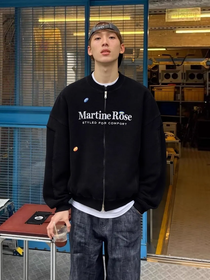 

American Retro e Rose Pilot Jaet Zipper ex Streetwear Casual Long Sve Cotton Camp Dance Travel Autumn Wi...