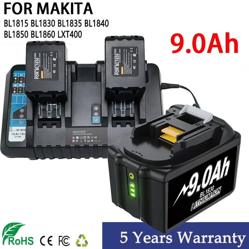 

for Makita 18V 9000mAh Rechargeable Lithium Ion Battery,for Makita Tools Drill BL1850b BL1860 BL1860 BL1830 BL1815 BL1840 LXT400