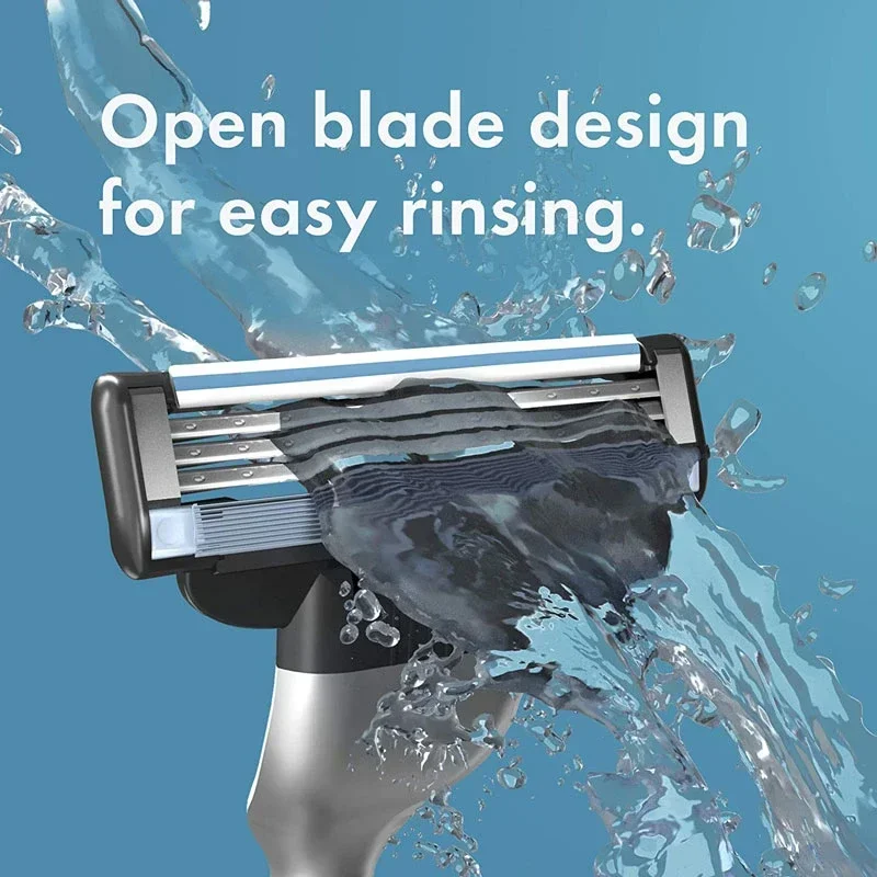 남성용 질레트 Mach3 면도기 리필 루브라스트립이 포함된 면도날 리필 3 레이어 블레이드 고속 커팅 페이스 비어드 카트리지