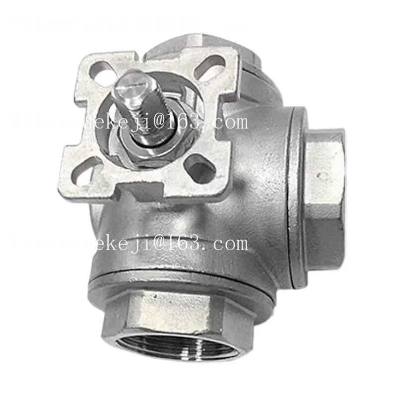 Q15F three-way high platform ball valve Q14F thread thread valve 316 stainless steel T-shaped three-piece ball valve