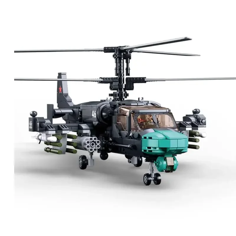 

Military Collection Model KA-52S Gunship Helicopter Utility Airplane Building Blocks Model Army Bricks Set Toys Gift for Kids