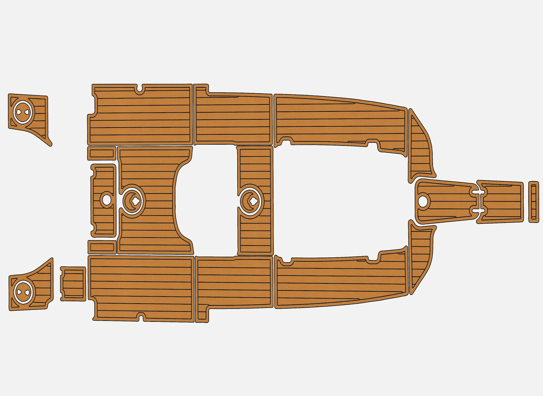 Anti-Skid EVA Faux Teak Self-Adhesive 6mm Boat Deck Pad for 2023–2025 Sea Hunt 27 Gamefish Yacht Cockpit Durable Marine Floorin