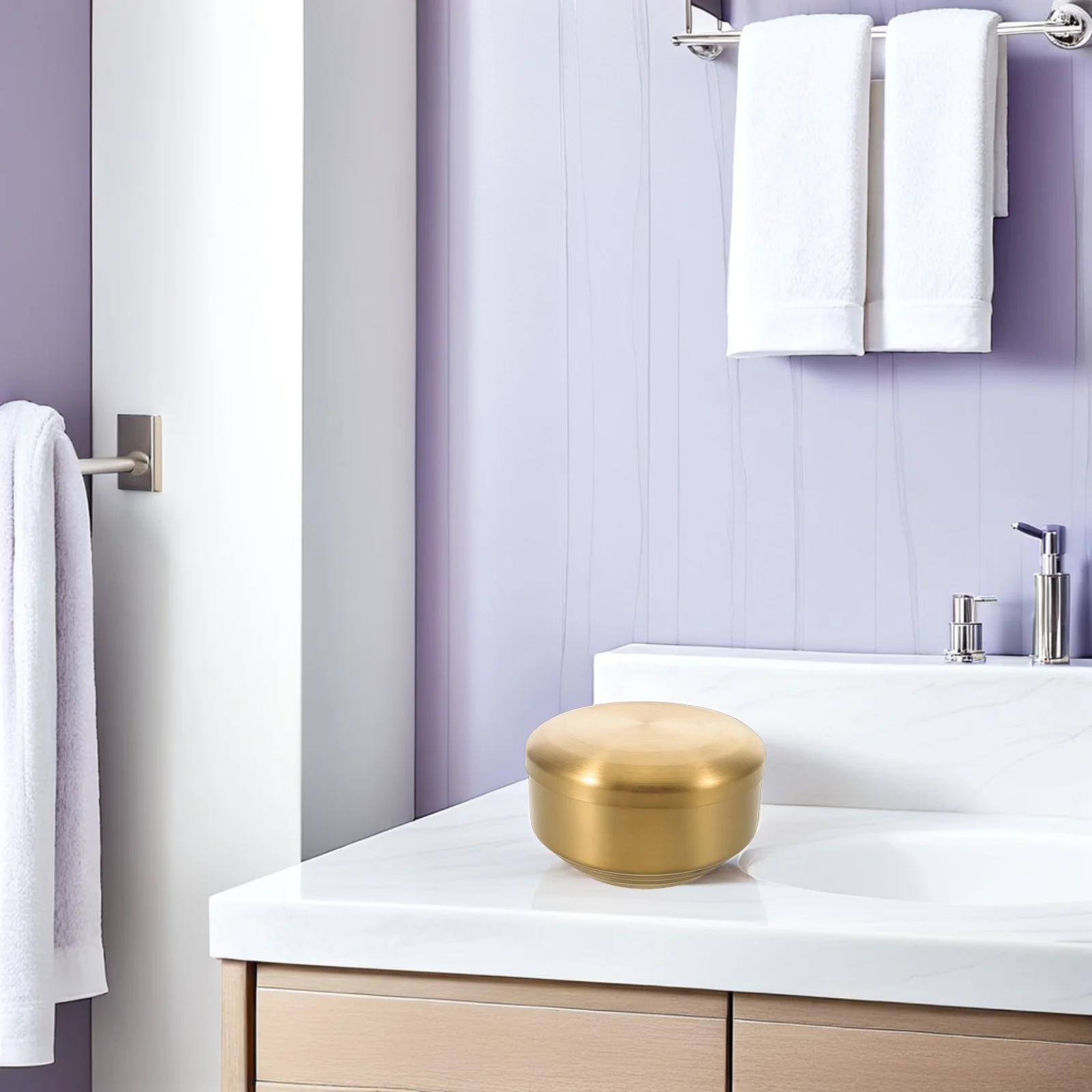 

Shaving Bowl for Men Stainless Steel Soap Container with Lid Elegant Design for Beard Grooming and Lather