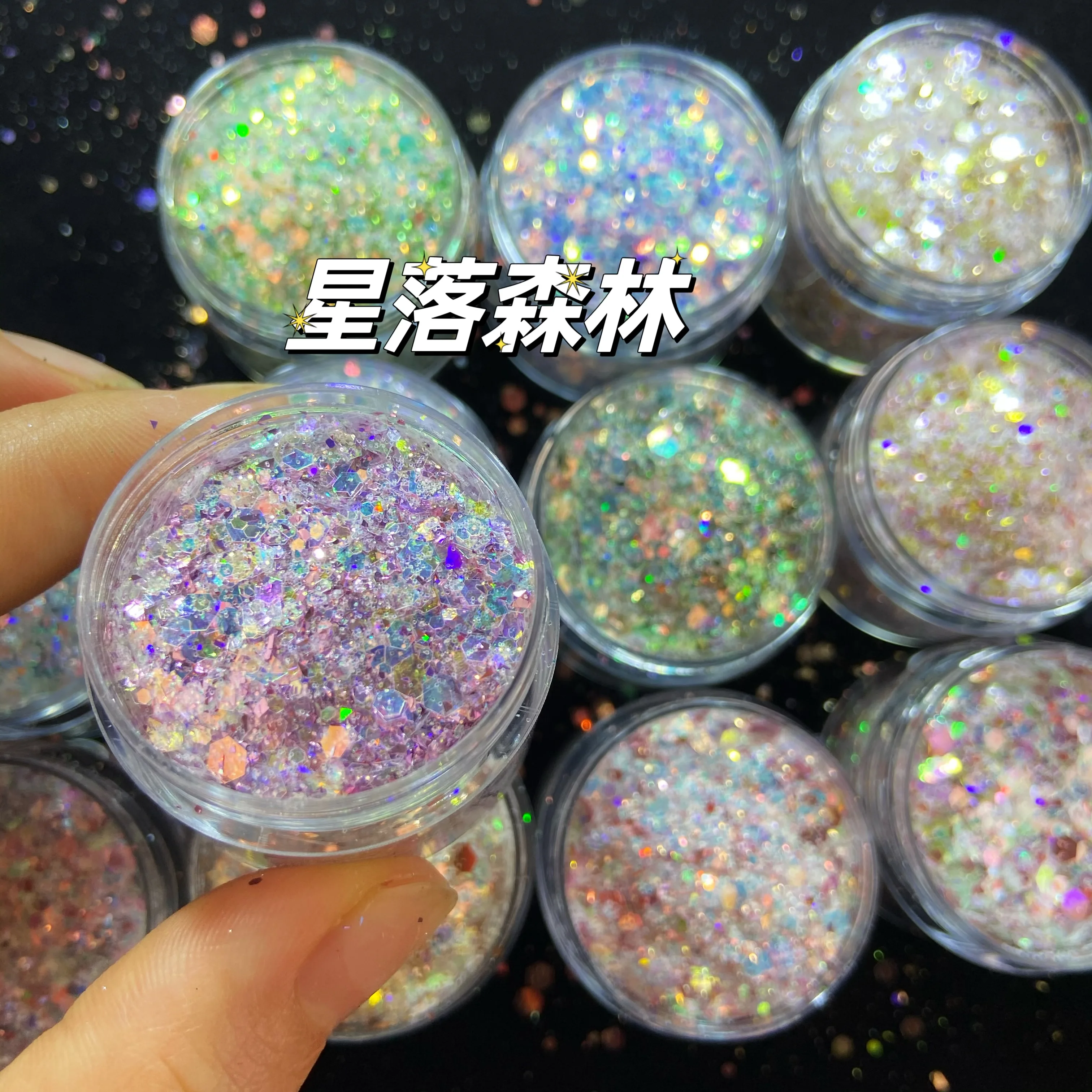 50G Nail Mermaid Glitter Flakes Sparkly 3D Hexagon Colorful Sequins Spangles Polish Manicure Nails Art Decorations