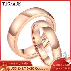Tigrade 2/4/6mm 18K Rose Gold Plated Tungsten Carbide Wedding Ring For Women Solid Lover's Engagement Rings Anel Fashion Jewelry