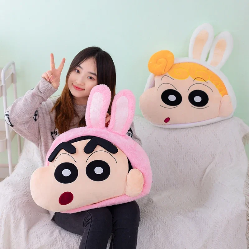 Original Lovely Rabbit Ear Crayon Shin Chan Plushies Cartoon Stuffed Shiro Nohara Himawari Sofa Bed Pillow Home Decor Gift Girl