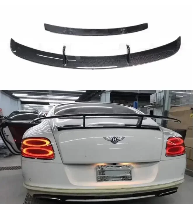 New！ Real Carbon Fiber Car Rear Wing Trunk Lip Spoiler For Bentley Continental GT GTC 2012 2013 2014 2015 2016 2017