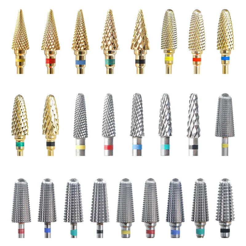 Nail Drill Bits Tungsten Carbide Large Cone Electric Milling Cutter Gel Polish Remover Grinding Tools DIY Accessories Supplies