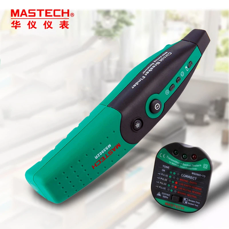 Imagem -02 - Mastech-localizador de Disjuntor Automático com Lanterna Fusível Tester Soquete Europeu e Americano Ms5902 220v 110v