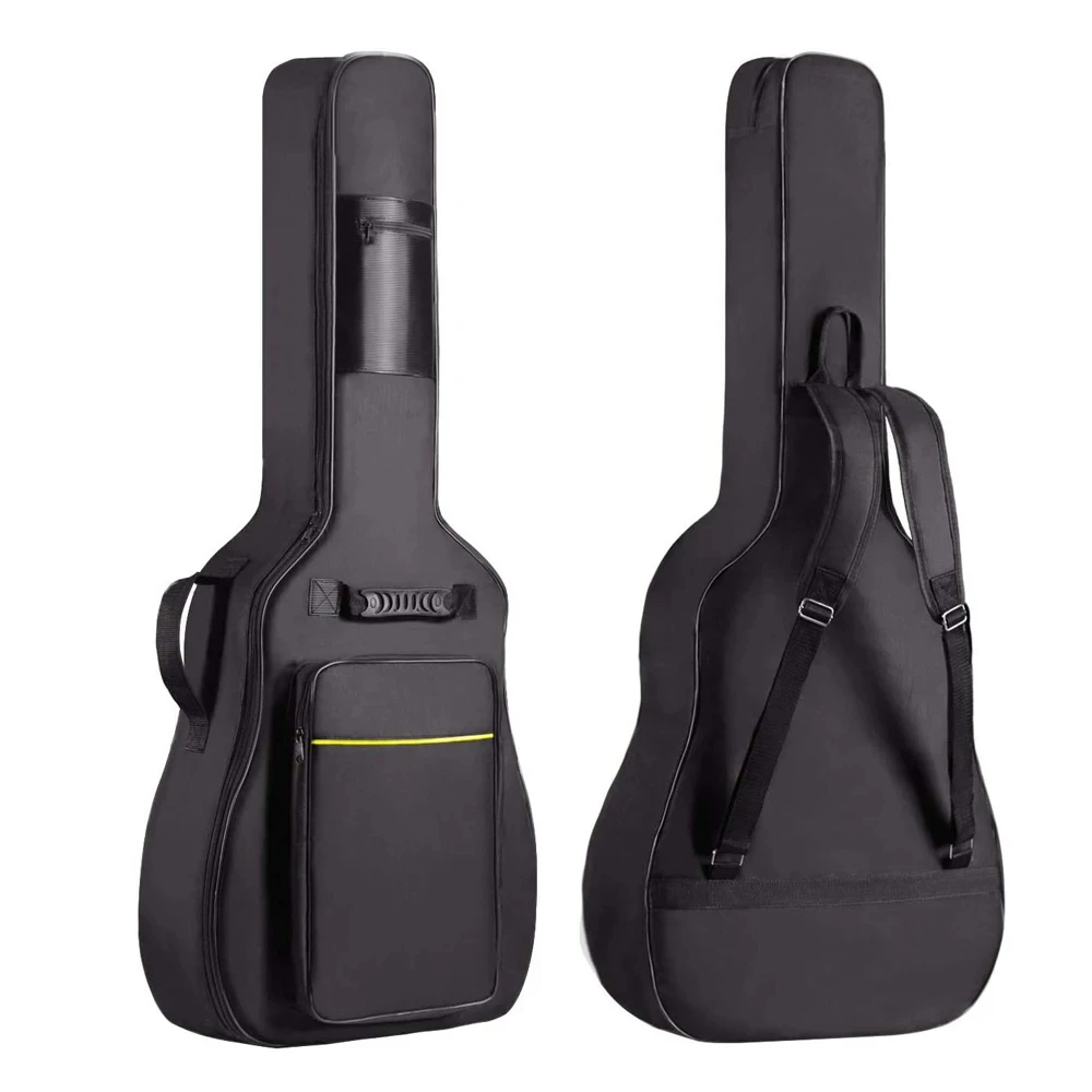 41 Inch Acoustic Guitar Case Backpack, Double Shoulder Straps & Handle Guitar Bag, Portable Instrument Gig Bag