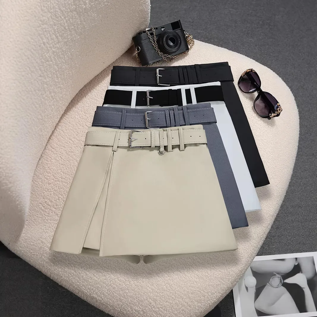 Design Skirt for Women 2026 Summer New High Waist and Thin Split Fork Hip Wrap Spice Girl Skirt with Belt