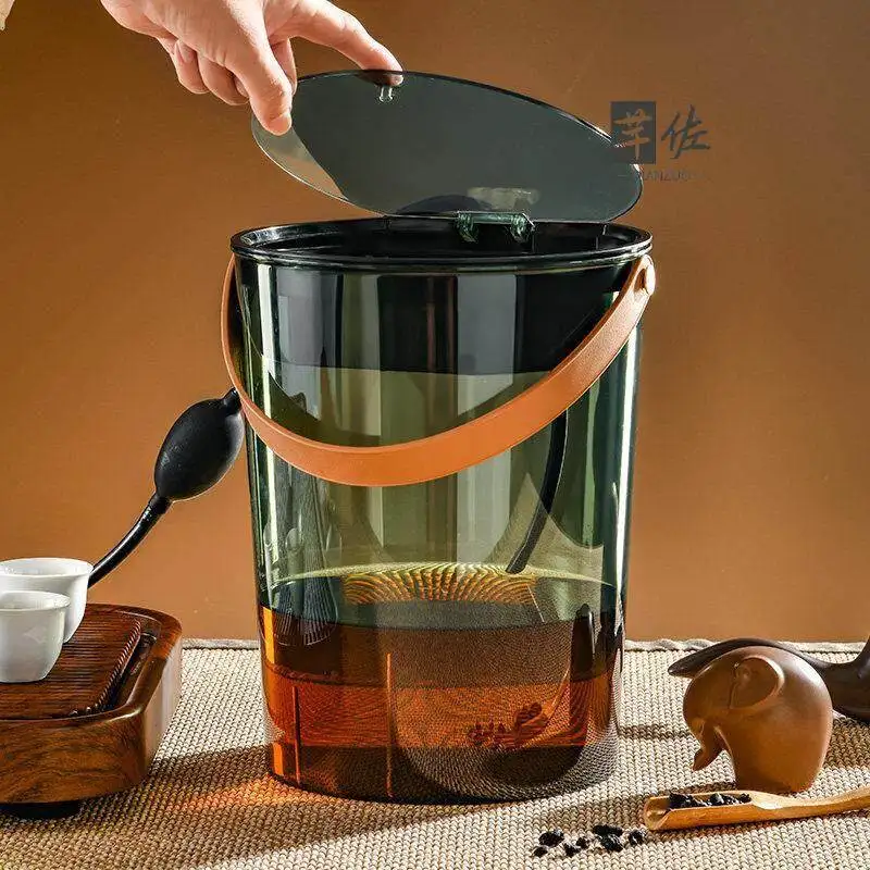 Large Capacity Office Kung Fu Tea Tea Set Accessories Waste Water Bucket Dry Wet Separation Tea Tools for Personal Interest