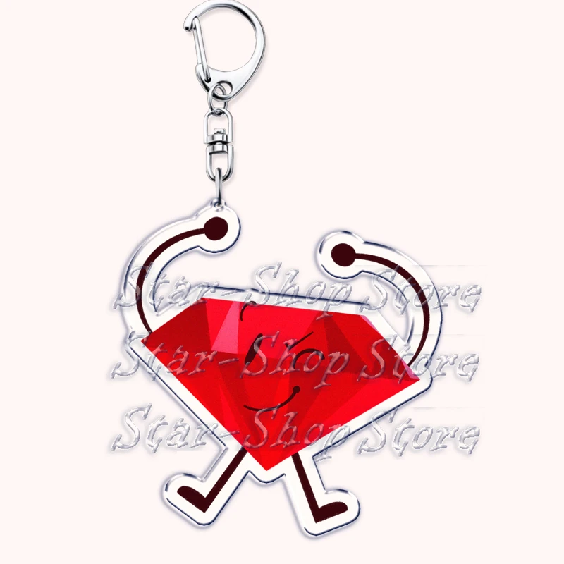 Hot Game Shows Characters Brelok do akcesoriów Torba Firey Ruby Teardrop Flower Pin Coiny Price Tag Keyrings Biżuteria Fans Gift