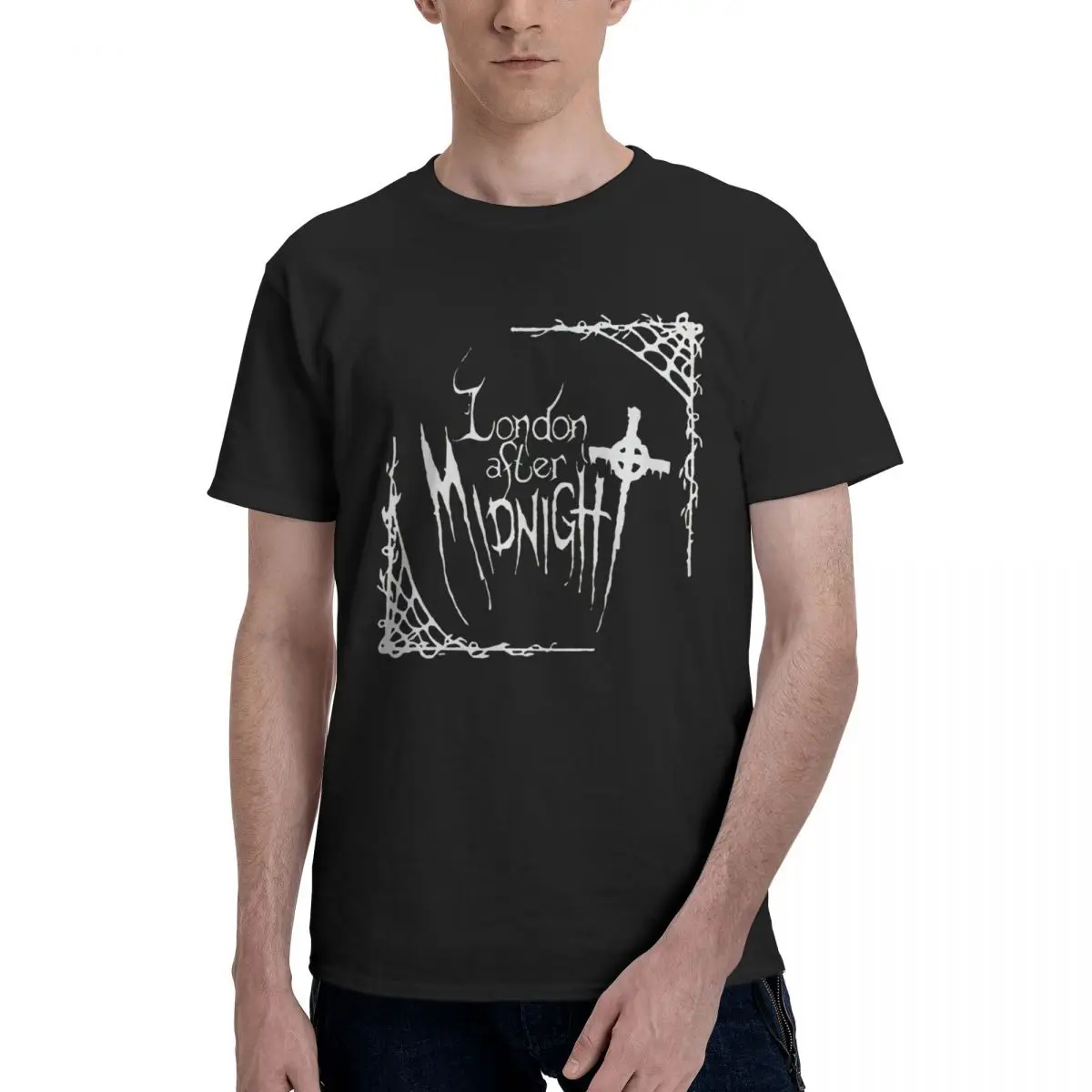 London After Midnight 2024 Casual Cotton T Shirt For Mens Short Sleeve Tops Oversized T-shirt Men Summer Street Clothing Tops