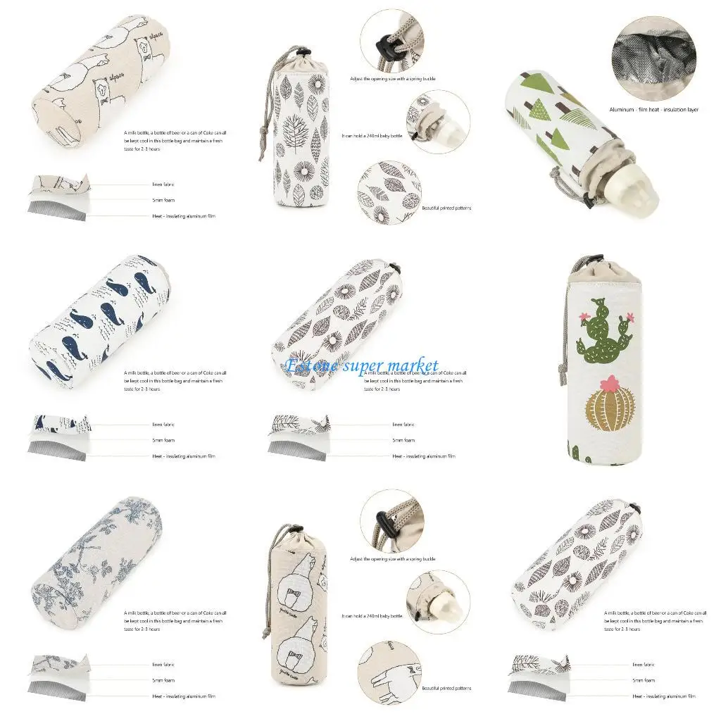 

090B Baby Bottle Temperature Control Bag Waterproof Exterior Compact Storage Cover