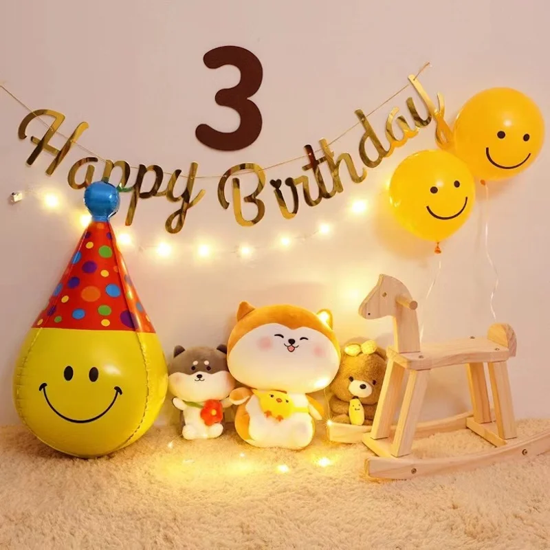 10inch Birthday Funny Yellow Smiling Face Balloon Party Decorations Balloon  Happy Birthday Wedding Balloon Baby Shower Supplies