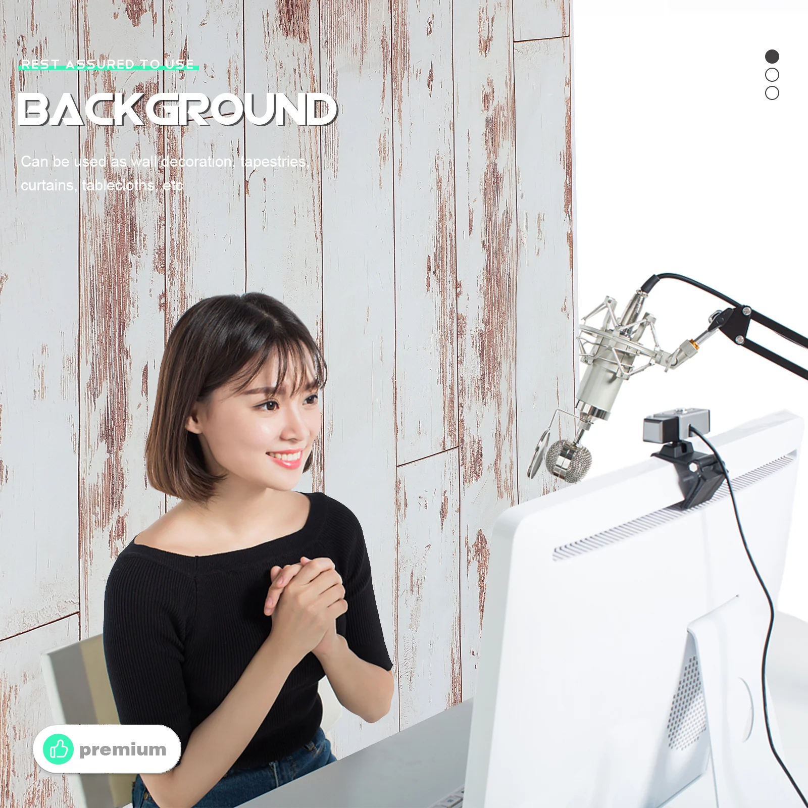 

Vintage Wooden Texture Photo Backdrop Vinyl Durable Material Easy Wash Reusable Photography Background Cloth for Banquet Live